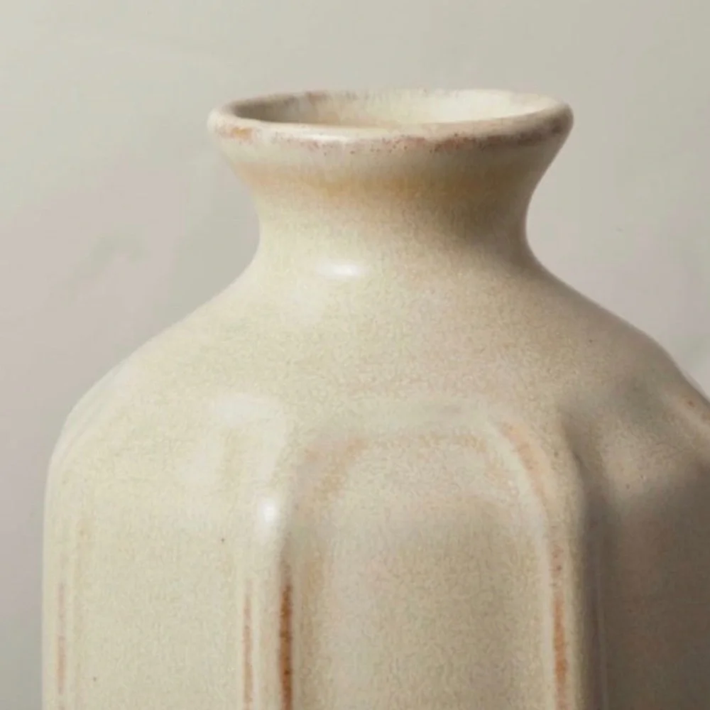 4” Faceted Ceramic Bud Vase in Taupe - Hearth & Hand with Magnolia
